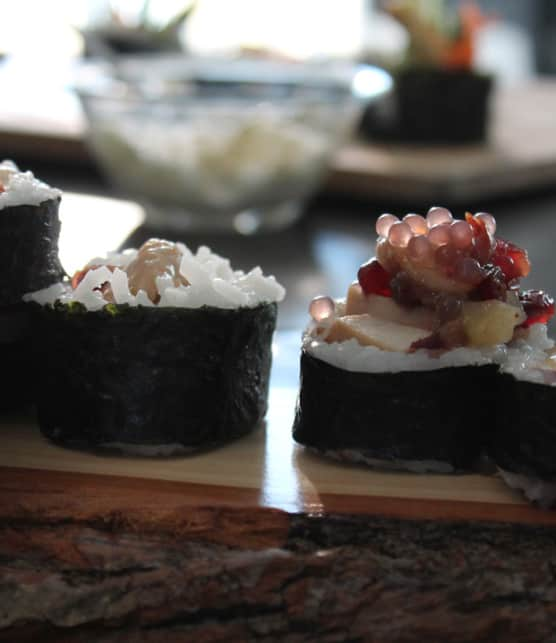 maki au poulet à la framboise