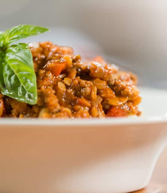sauce à la viande et aux lentilles