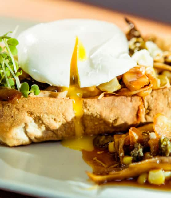 vol-au-vent léger au ragoût de champignons et son œuf poché - Version allégée