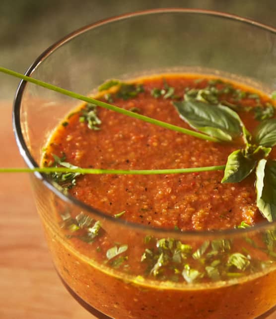 gaspacho aux légumes grillés