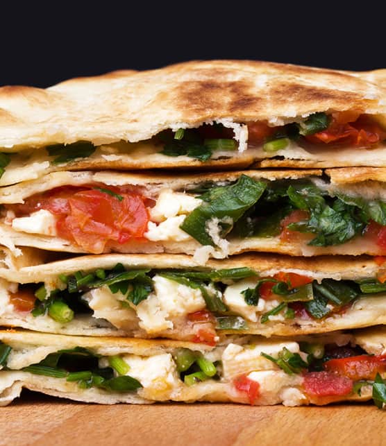 quesadillas aux épinards et feta