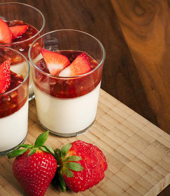 pannacotta vanille, gingembre et fraises