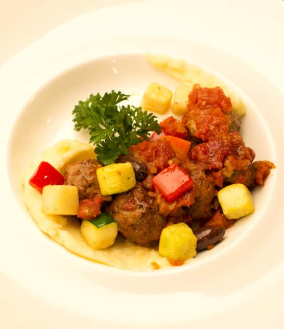 boulettes à la marocaine sur purée de pommes de terre