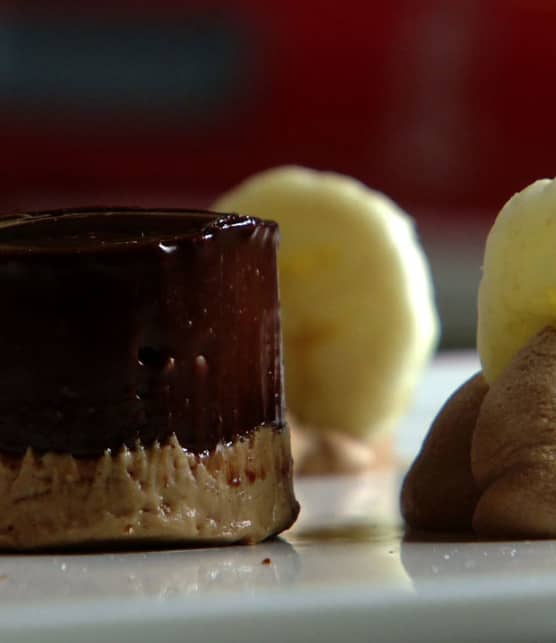 crémeux au chocolat et croustillant au pralin