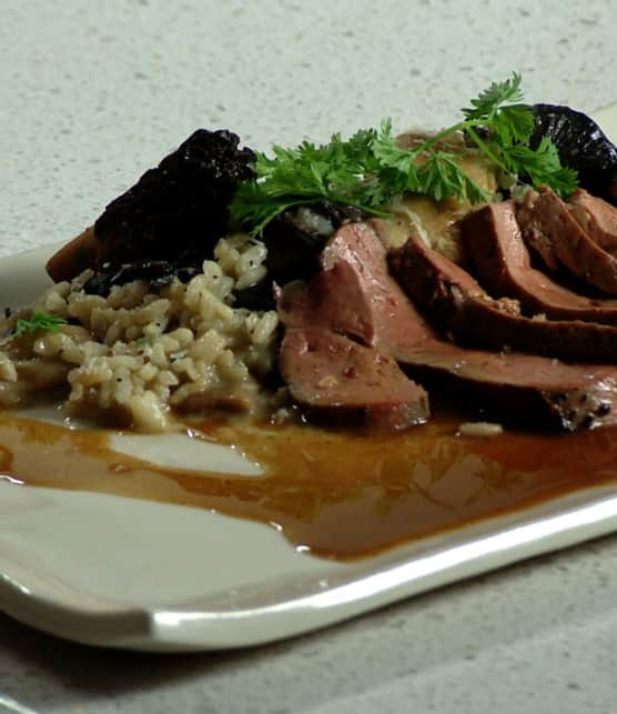 rôti de foie de veau au vinaigre de framboise et à l'échalote