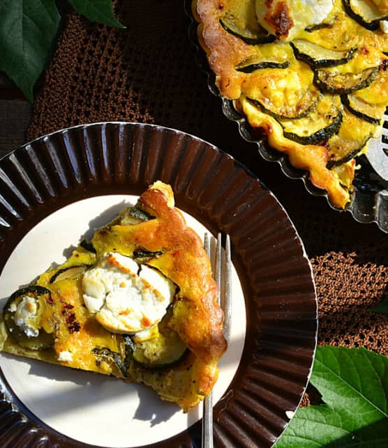 clafoutis de courgettes et de chèvre frais