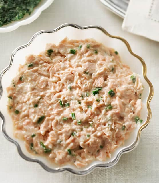 rillettes de saumon et salade d’aneth