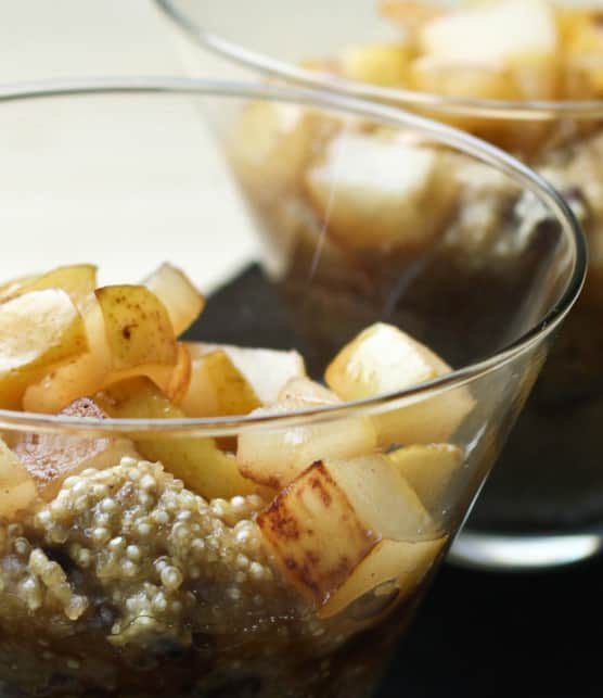 quinoa crémeux aux poires caramélisées