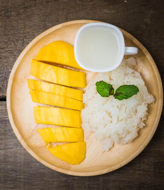 riz à la mangue et crème de coco