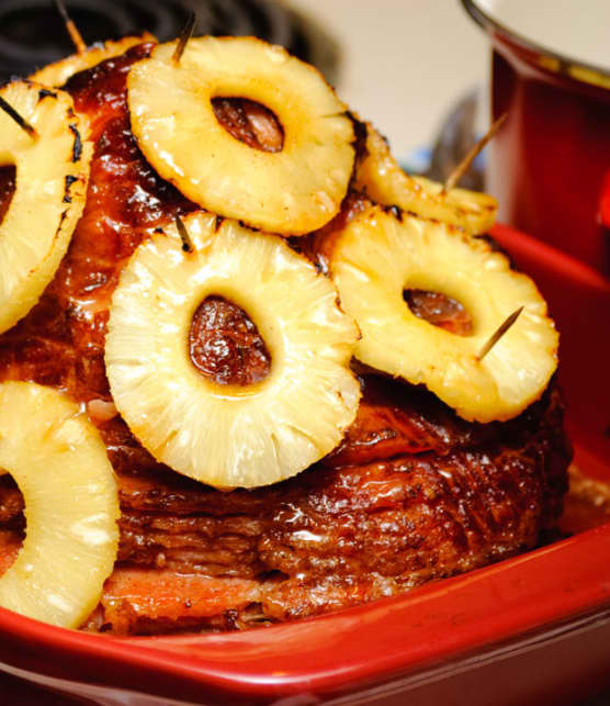 jambon à l'ananas glacé à l'érable