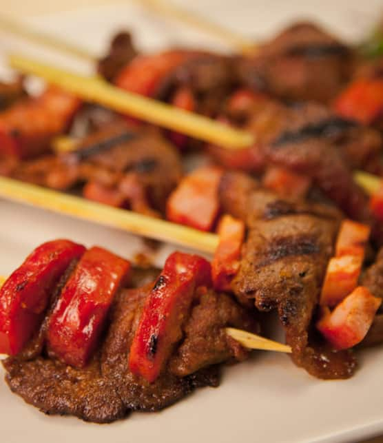 brochettes de boeuf et chorizo