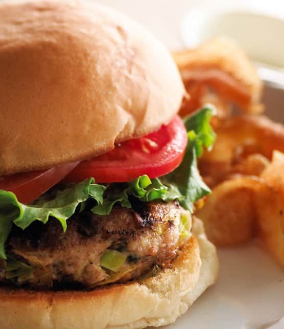 hamburger de poulet aux poireaux