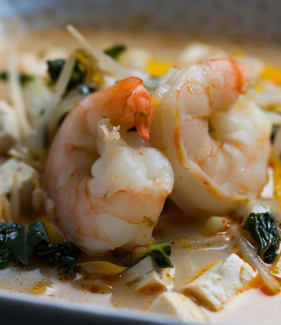 soupe au bok choy et au lait de coco