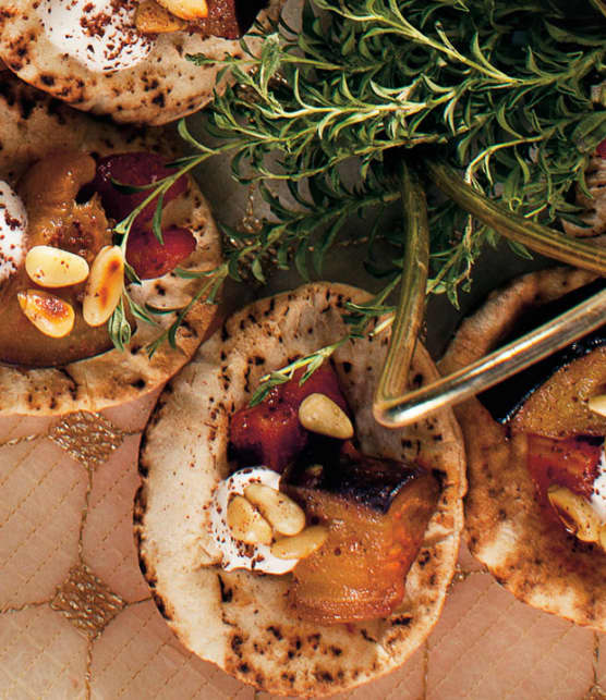 pita aux aubergines et aux tomates