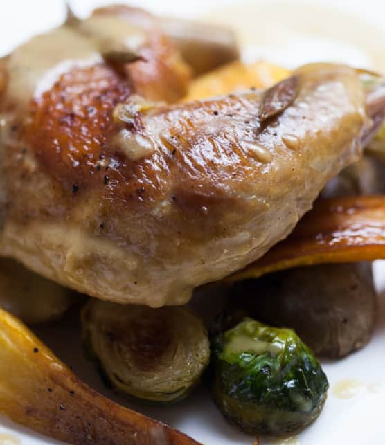braisé de cuisses de pintade au cidre de pomme