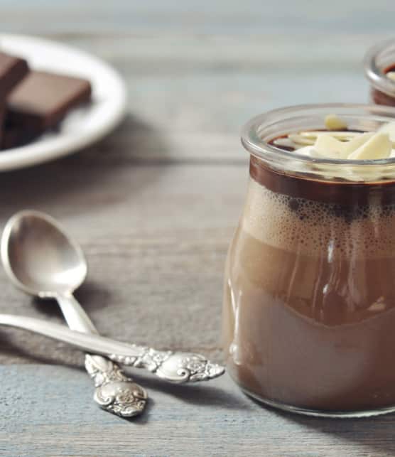 verrine de chocolat et poivron rouge