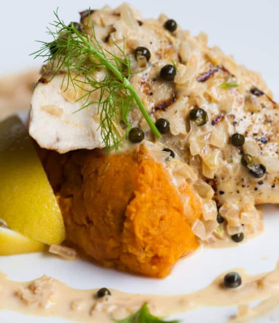 sauce citron, poivre vert et goyave