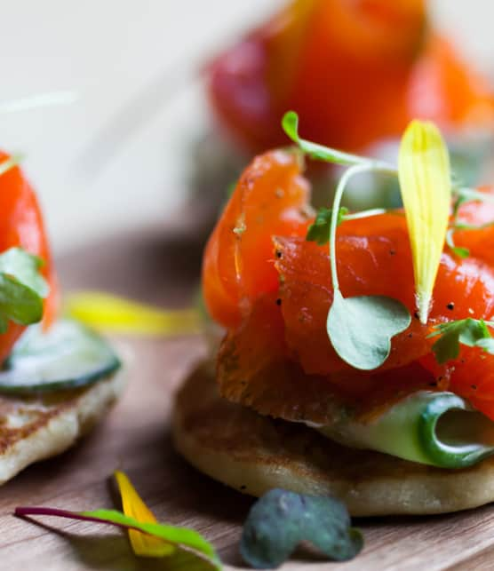 gravlax de truite saumonée au cidre de pomme