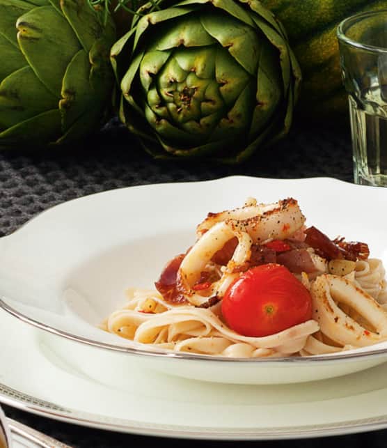 fettuccinis mer et terre sans gluten