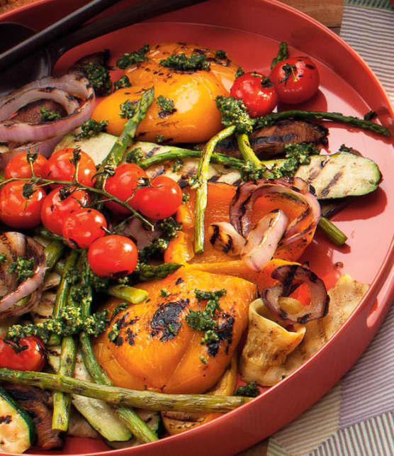 salade de légumes grillés et pistou de verdure