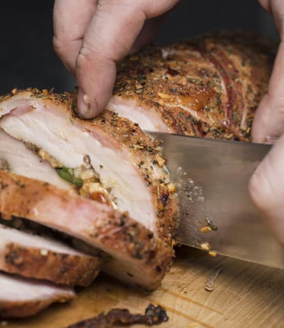 longe de porc grillée et farcie à l'uruguayenne