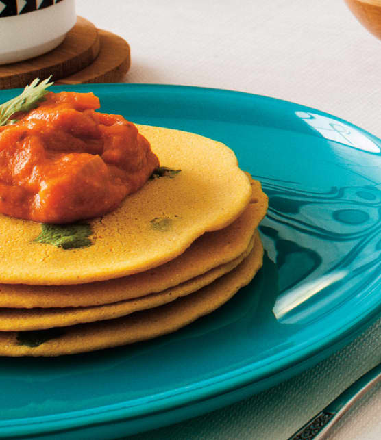 crêpes indiennes et sauce sambar