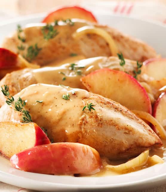poulet aux pommes et à l'érable