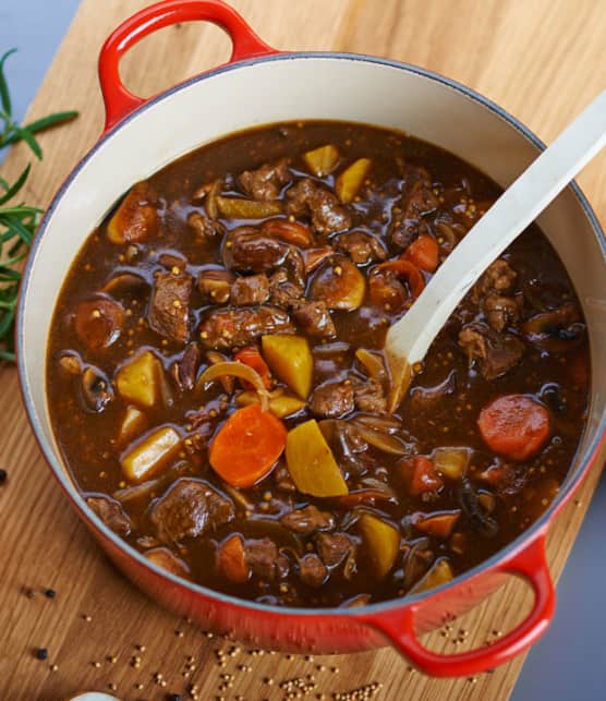 boeuf braisé aux légumes racines