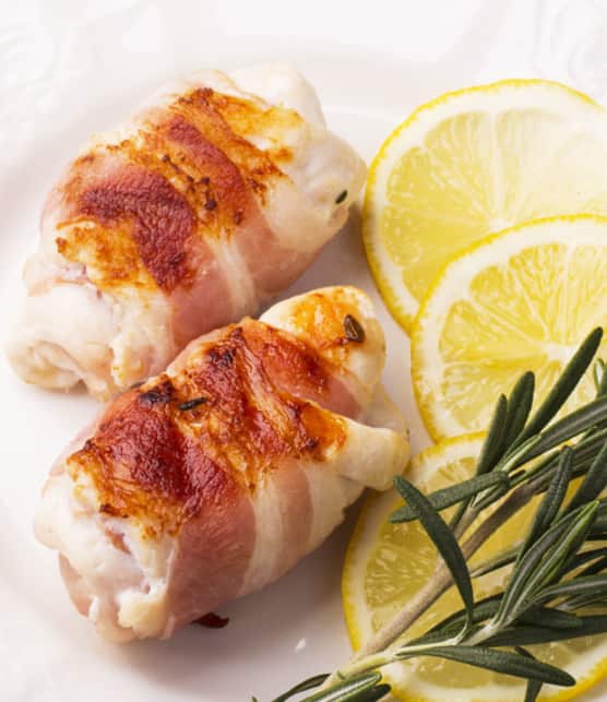 rouleaux de poitrines de poulet au prosciutto et au fromage