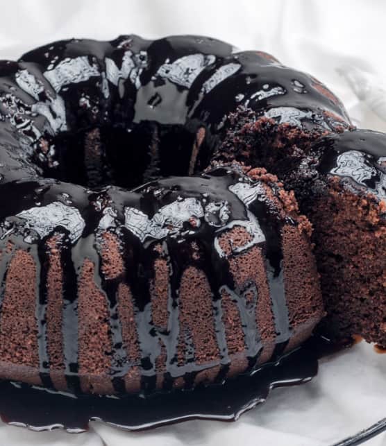 pouding au chocolat renversé au cognac flambé