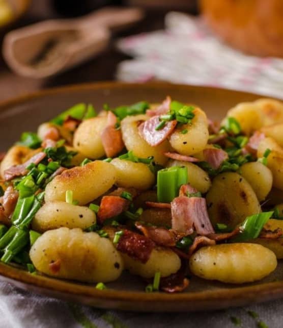 Gnocchis au brocoli et lardons