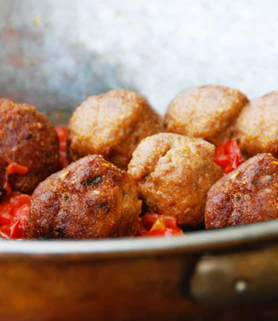 boulettes et sauce au vin