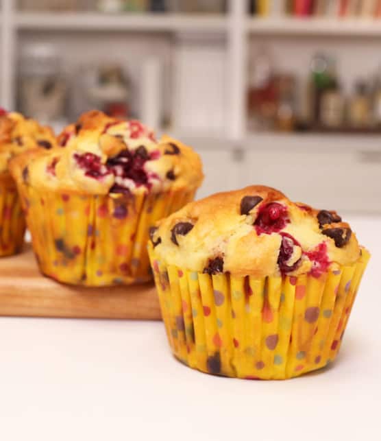 muffins canneberges et chocolat