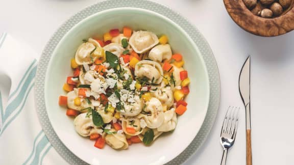 Salade de tortellinis tricolore