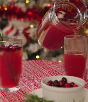 Mocktail canneberge en fête
