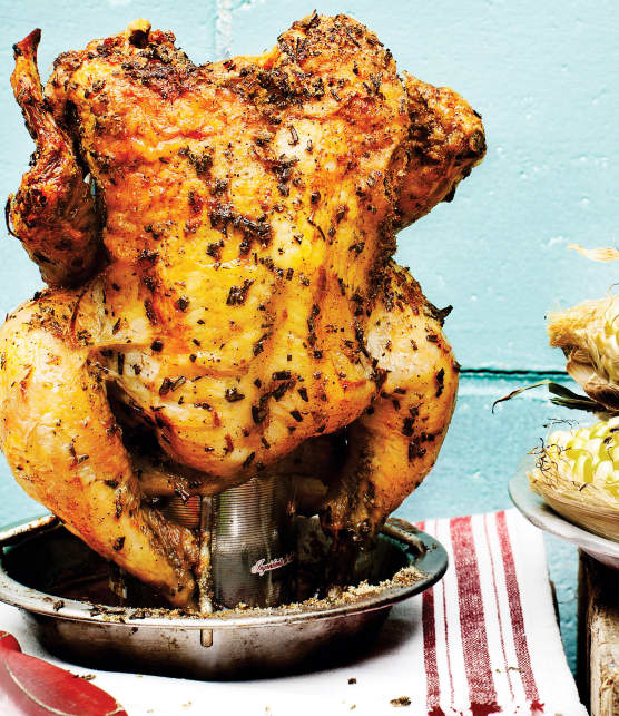 poulet sur canette de bière