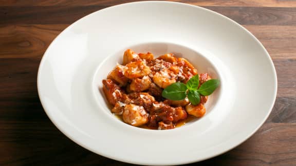 Gnocchis à la sauce tomate et champignons