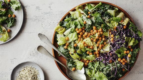 Salade César & croûtons de pois chiches