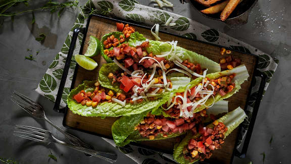 Tacos végé de laitue romaine