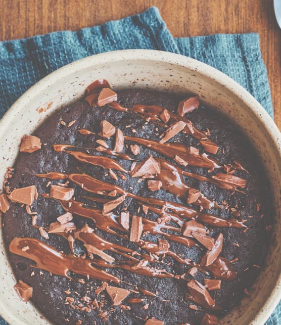Gâteau choco-caramel au micro-ondes