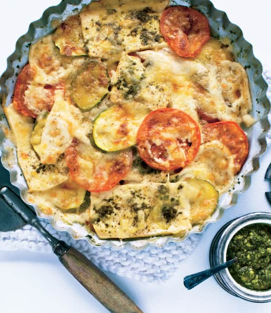 Casserole de tofu et de légumes au fromage gratiné