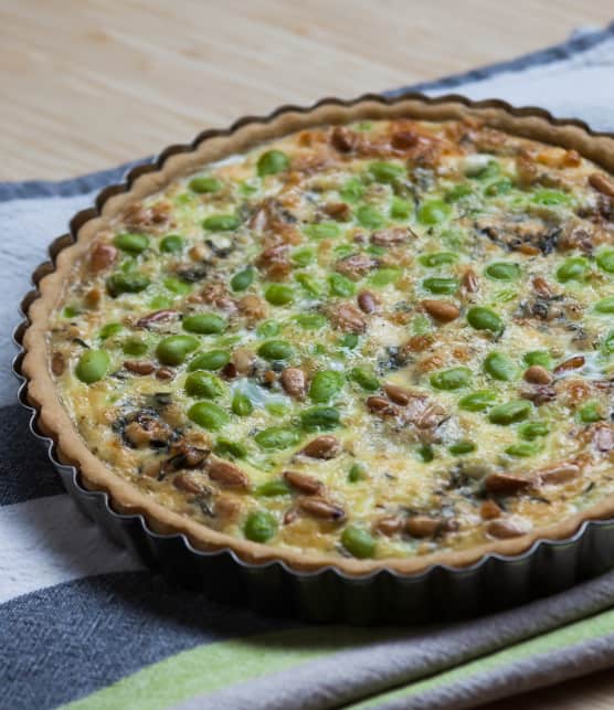 Tarte salée aux edamames et au fromage bleu