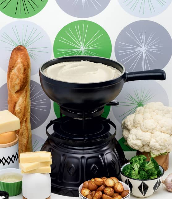 Fondue au fromage et chou-fleur