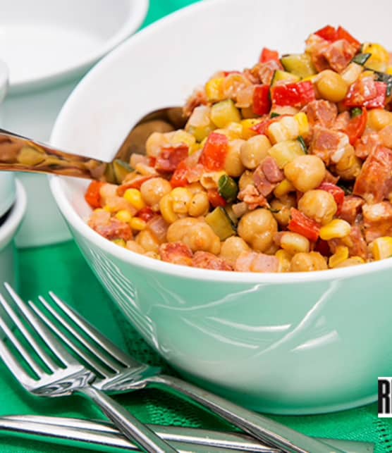 Salade de pois chiches et chorizo à la mexicaine