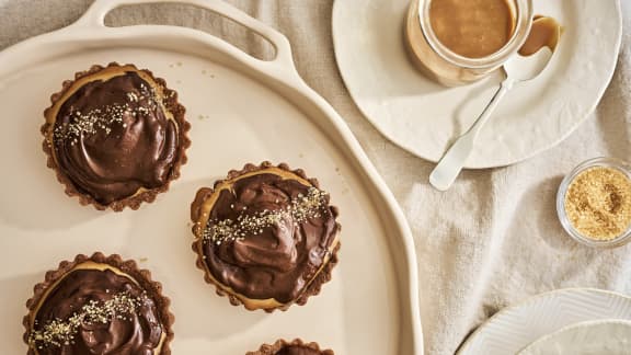 Tartelettes mousse au chocolat et caramel