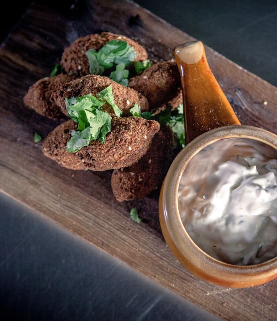 falafels et yaourt à la menthe