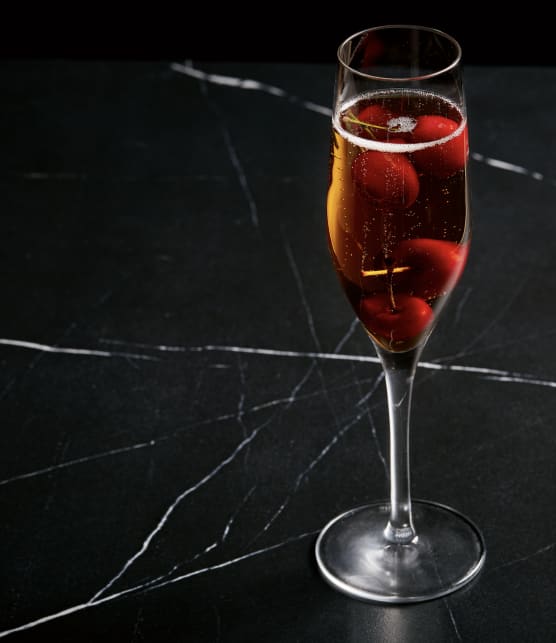 Champagne façon kir royal aux cerises