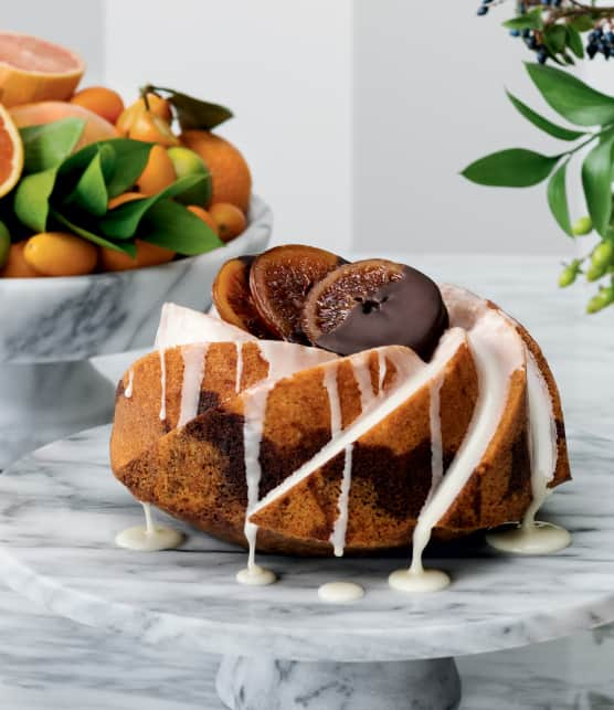 Gâteau marbré chocolat orange