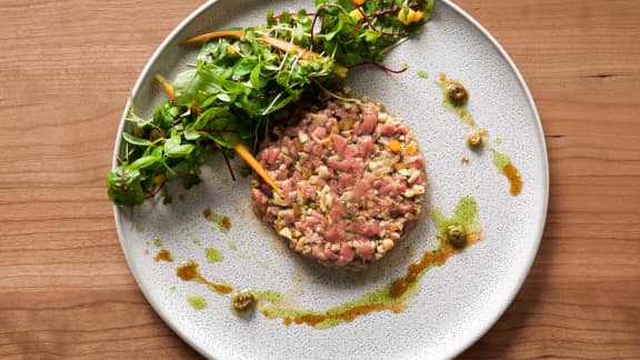 Tartare de veau aux coquillages