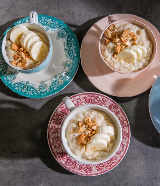 Pouding au riz brun et aux bananes